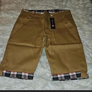 Mens Shorts With Plaid Cuffs